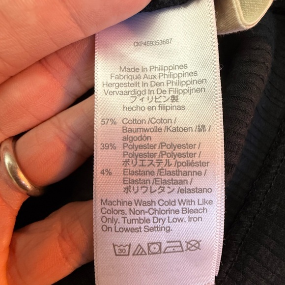 Madewell Black Ribbed Knit Top XXL - Picture 4 of 4